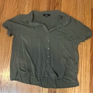Lulus Sage Green Button-Down Shirt